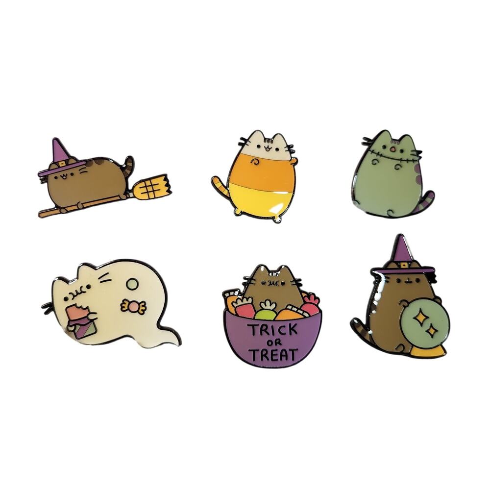 Pusheen 2019 Halloween Collectible Enamel Pins Complete Set (6 pcs) with display